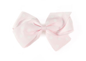 Large spotty clips - Peach Ribbons